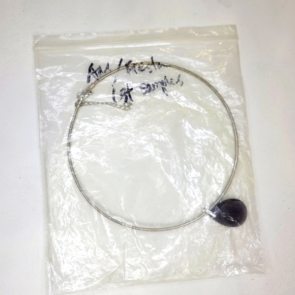 Amethyst Wire Teardrop Pendant Necklace - Picture 7 of 7